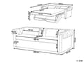 Miniatyrbillede 3 af 11: Chesterfield Sofa Blå Velour med Sorte Træben 3 Personers Bredt Tyk Polstret Knap Tuftet Venetiansk Sovesofa Barok Stue Udtræksseng Dekoration