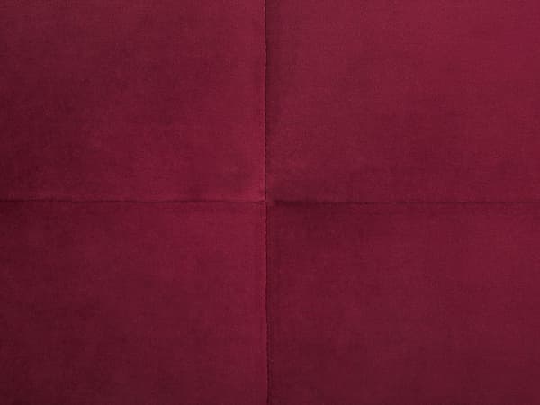 Sofa Rød Velour Guld Metalben 3 Personers Klassisk Skrånende Ryg og Armlæn Polstret Quiltet Tuftet Dyb Veloursofa til Stue Moderne Indretning