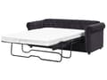Miniatyrbillede 6 af 11: Chesterfield Sofa Sort Velour Sorte Træben 3 Personers Bredt Tyk Polstret Knap Tuftet Venetiansk Sovesofa Barok Stue Udtræksseng Dekoration