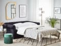 Miniatyrbillede 2 af 11: Chesterfield Sofa Sort Velour Sorte Træben 3 Personers Bredt Tyk Polstret Knap Tuftet Venetiansk Sovesofa Barok Stue Udtræksseng Dekoration
