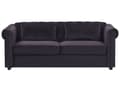 Miniatyrbillede 1 af 11: Chesterfield Sofa Sort Velour Sorte Træben 3 Personers Bredt Tyk Polstret Knap Tuftet Venetiansk Sovesofa Barok Stue Udtræksseng Dekoration