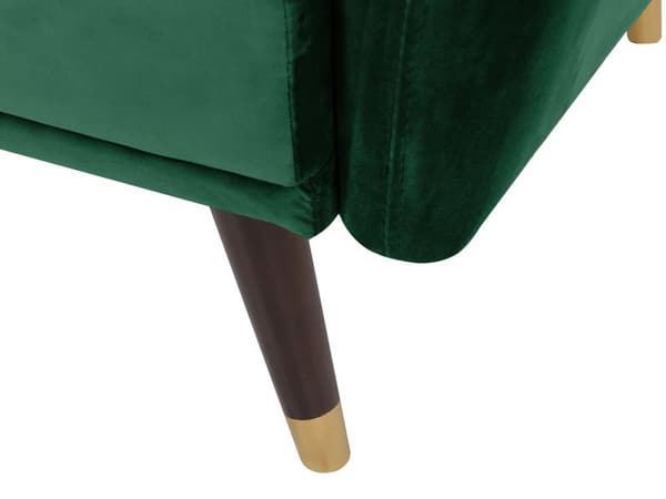 Smaragdgrøn velour sovesofa glamour sovefunktion stort værelse stue gæsteværelse seng sofa