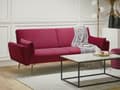 Miniatyrbillede 2 af 10: 3 Personers Mørkerød Sovesofa til Stue Soveværelse med Sovefunktion Kobber Ben Retro Stil