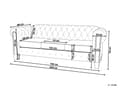 Miniatyrbillede 3 af 10: Chesterfield Sofa Beige Stof med Sorte Træben 3 Personers Bredt Tyk Polstret Knap Tuftet Venetiansk Barok stil Stue Moderne Dekoration