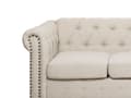 Miniatyrbillede 6 af 10: Chesterfield Sofa Beige Stof med Sorte Træben 3 Personers Bredt Tyk Polstret Knap Tuftet Venetiansk Barok stil Stue Moderne Dekoration