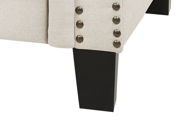 Chesterfield Sofa Beige Stof med Sorte Træben 3 Personers Bredt Tyk Polstret Knap Tuftet Venetiansk Barok stil Stue Moderne Dekoration