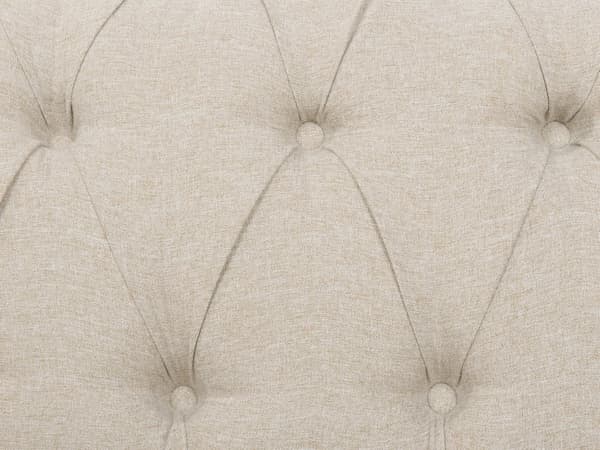 Chesterfield Sofa Beige Stof med Sorte Træben 3 Personers Bredt Tyk Polstret Knap Tuftet Venetiansk Barok stil Stue Moderne Dekoration