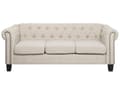 Miniatyrbillede 1 af 10: Chesterfield Sofa Beige Stof med Sorte Træben 3 Personers Bredt Tyk Polstret Knap Tuftet Venetiansk Barok stil Stue Moderne Dekoration
