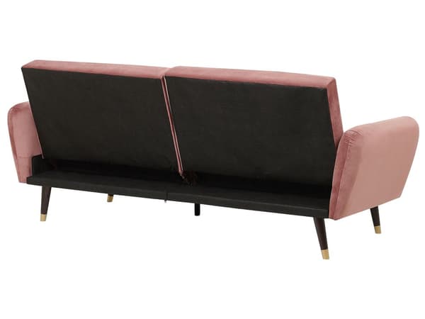 Sovesofa pink velour glamour sovefunktion stor stue gæsteværelse seng sofa sovesofa