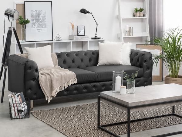 Beige velour sovesofa tre-personers quiltet modulsofa til stuen med sovefunktion