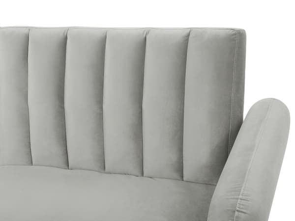Lysegrå velour sovesofa glamour sovefunktion stort værelse stue gæsteværelse seng sofa