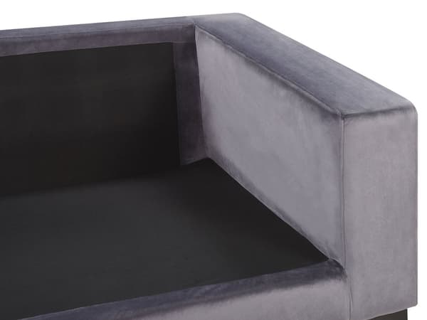 Soffa Mörkgrå Sammet Stoppad 3-sits Svarta Metall Ben Modern Vardagsrum