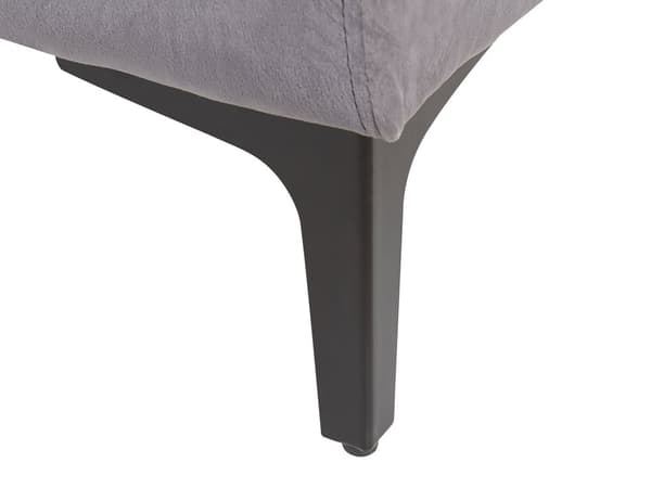 Soffa Mörkgrå Sammet Stoppad 3-sits Svarta Metall Ben Modern Vardagsrum