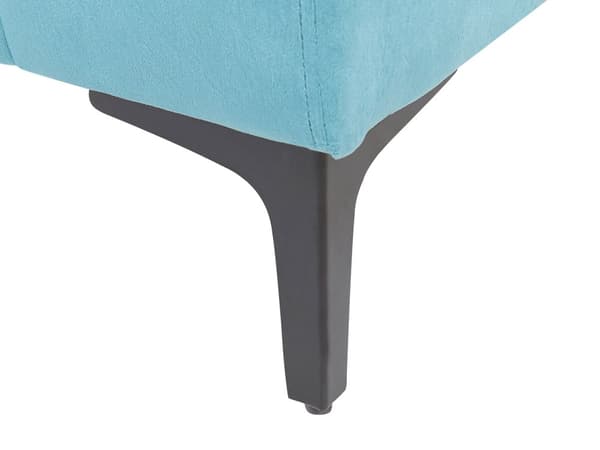 Soffa Ljusblå Sammet Stoppad 3-sits Svarta Metall Ben Modern Vardagsrum