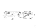 Miniatyrbild 3 av 11: Chesterfield Soffgrupp Brun Läder Mörkt Trä Ben 3-sits Soffa + Fåtölj Modern