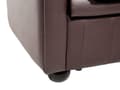 Miniatyrbild 8 av 11: Chesterfield Soffgrupp Brun Läder Mörkt Trä Ben 3-sits Soffa + Fåtölj Modern