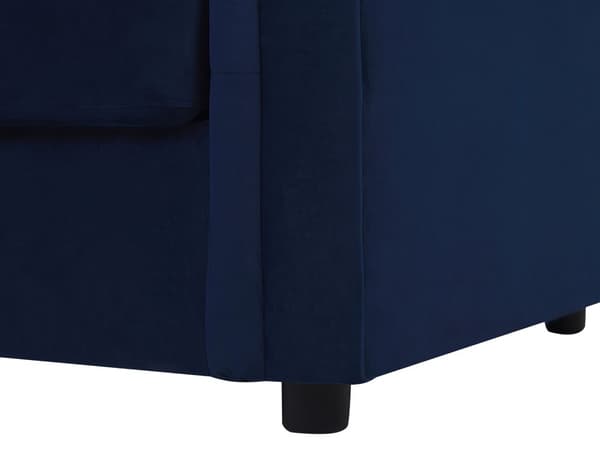 Chesterfield Bäddsoffa Koboltblå Sammetstyg 3-sits Utdragbar med Madrass Modern