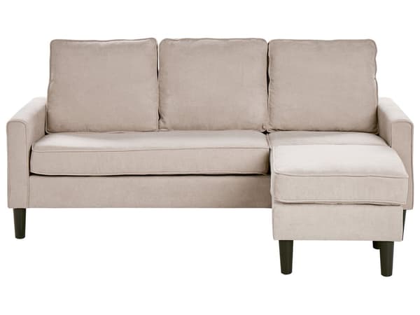 3-sits Ljusgrå med ottoman Fotpall Klädd Mid-Century-Stil Vardagsrum