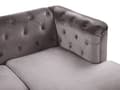 Miniatyrbild 7 av 9: Hörnsoffa Grå Sammet Stoppad 3-sits Vänstervänd L-formad Glam Extra Kuddar med Tuftning