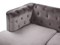 Miniatyrbild 7 av 9: Hörnsoffa Grå Sammet Stoppad 3-sits Högervänd L-formad Glam Extra Kuddar med Tuftning