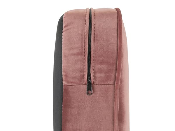 Chesterfield Sofa Lyserød Velour med Skum og Sorte Træben 3 Personers Bredt Tyk Polstret Knap Tuftet Venetiansk Barok stil Stue Indretning