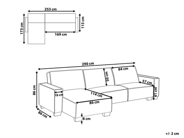 Sofa Mørkegrå Polyester Stof 3 Personers Hjørnesofa med Chaiselong og Sovefunktion Moderne Blød Designsofa Open End Højrevendt Sovesofa