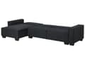 Miniatyrbillede 6 af 10: Sofa Mørkegrå Polyester Stof 3 Personers Hjørnesofa med Chaiselong og Sovefunktion Moderne Blød Designsofa Open End Højrevendt Sovesofa