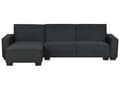 Miniatyrbillede 1 af 10: Sofa Mørkegrå Polyester Stof 3 Personers Hjørnesofa med Chaiselong og Sovefunktion Moderne Blød Designsofa Open End Højrevendt Sovesofa
