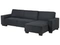 Miniatyrbillede 5 af 10: Sofa Mørkegrå Polyester Stof 3 Personers Hjørnesofa med Chaiselong og Sovefunktion Moderne Blød Designsofa Open End Venstrevendt Sovesofa