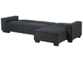 Miniatyrbillede 6 af 10: Sofa Mørkegrå Polyester Stof 3 Personers Hjørnesofa med Chaiselong og Sovefunktion Moderne Blød Designsofa Open End Venstrevendt Sovesofa