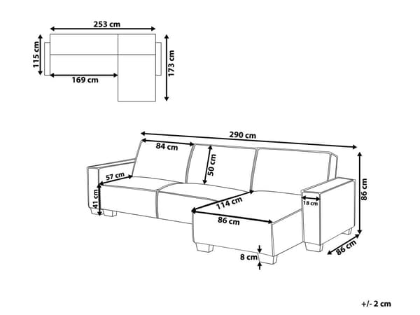 Sofa Beige Polyester Stof 3 Personers Hjørnesofa med Chaiselong og Sovefunktion Moderne Blød Designsofa Open End Venstrevendt Sovesofa