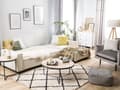 Miniatyrbillede 4 af 11: Sofa Beige Polyester Stof 3 Personers Hjørnesofa med Chaiselong og Sovefunktion Moderne Blød Designsofa Open End Venstrevendt Sovesofa
