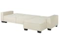Miniatyrbillede 7 af 11: Sofa Beige Polyester Stof 3 Personers Hjørnesofa med Chaiselong og Sovefunktion Moderne Blød Designsofa Open End Venstrevendt Sovesofa