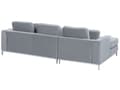 Miniatyrbillede 5 af 9: Højrevendt Grå Velour Hjørnesofa med Hynder til Stuen