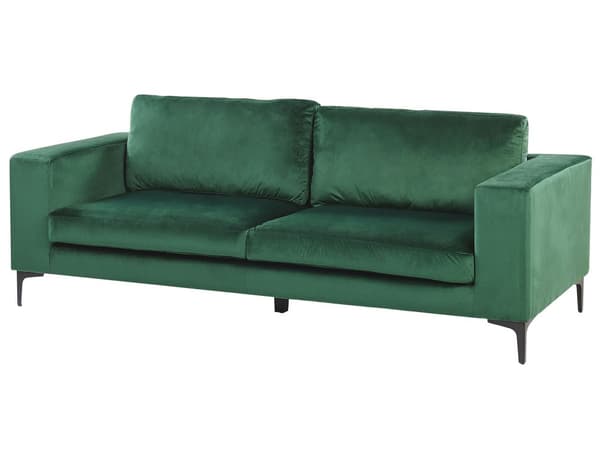 Grøn velour polstret sofa 3 personers moderne sofa til stuen
