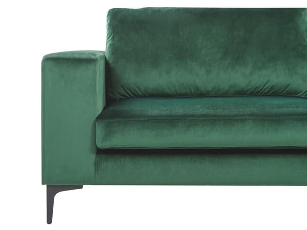Grøn velour polstret sofa 3 personers moderne sofa til stuen