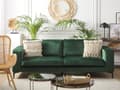 Miniatyrbillede 2 af 11: Grøn velour polstret sofa 3 personers moderne sofa til stuen