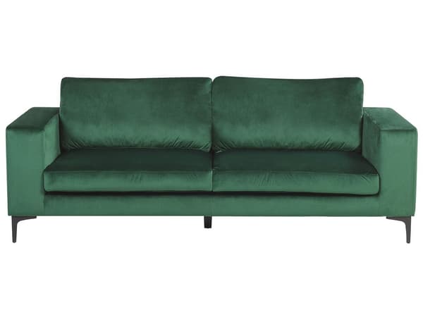 Grøn velour polstret sofa 3 personers moderne sofa til stuen