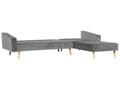 Miniatyrbillede 5 af 11: Højre hjørnesovesofa grå velour 4-personers 3 pyntepuder med sovefunktion skandinavisk stil