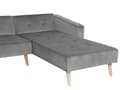 Miniatyrbillede 9 af 11: Højre hjørnesovesofa grå velour 4-personers 3 pyntepuder med sovefunktion skandinavisk stil