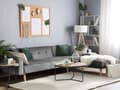 Miniatyrbillede 2 af 11: Højre hjørnesovesofa grå velour 4-personers 3 pyntepuder med sovefunktion skandinavisk stil