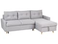 Miniatyrbillede 5 af 11: Venstrevendt Hjørnesovesofa Lysegrå 3 personers med Sovefunktion og Opbevaring Quiltet Skandinavisk Stil