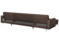 Miniatyrbillede 5 af 8: Sofa Chaiselong Mørkebrun Polyester med Skumfyld og Sølv Krom Metal Ben 5 personers Moderne U-formet modul Fodstøtte med Sovefunktion