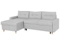 Miniatyrbillede 5 af 11: Højrevendt Hjørnesovesofa Lysegrå 3 Personers med Sovefunktion og Opbevaring Quiltet Skandinavisk Stil