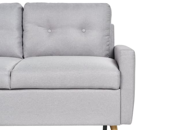 Højrevendt Hjørnesovesofa Lysegrå 3 Personers med Sovefunktion og Opbevaring Quiltet Skandinavisk Stil