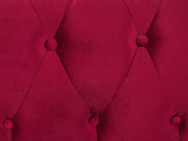 Sohva tummanpunainen 201 x 70 x 75 cm samettiverhoilu kolmelle chesterfield