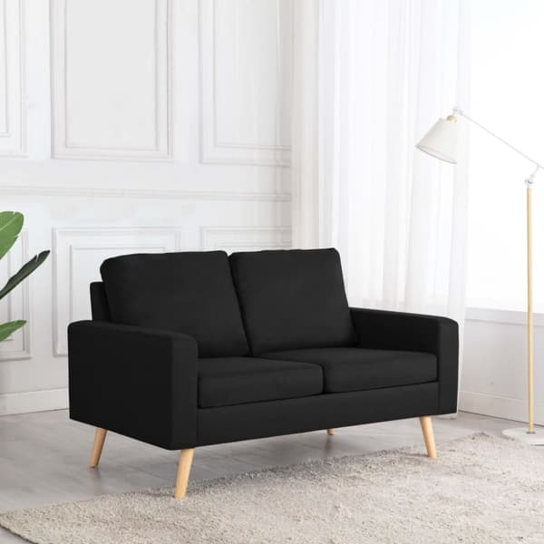 vidaXL 2-personers sofa stof sort