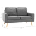 Miniatyrbillede 6 af 7: vidaXL 2-personers sofa stof lysegrå