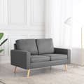 Miniatyrbillede 7 af 7: vidaXL 2-personers sofa stof lysegrå
