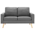 Miniatyrbillede 2 af 7: vidaXL 2-personers sofa stof lysegrå